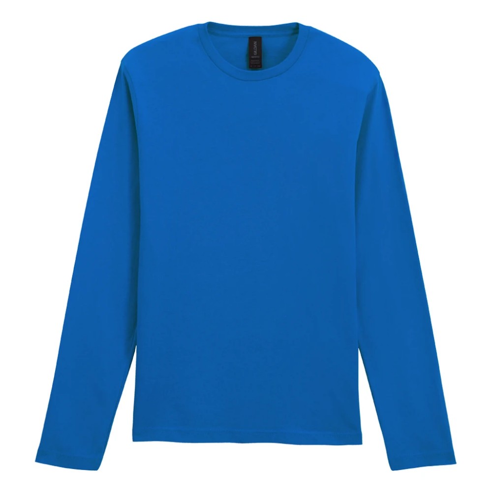 Royal Blue - Front - Gildan Mens Soft Style Long Sleeve T-Shirt