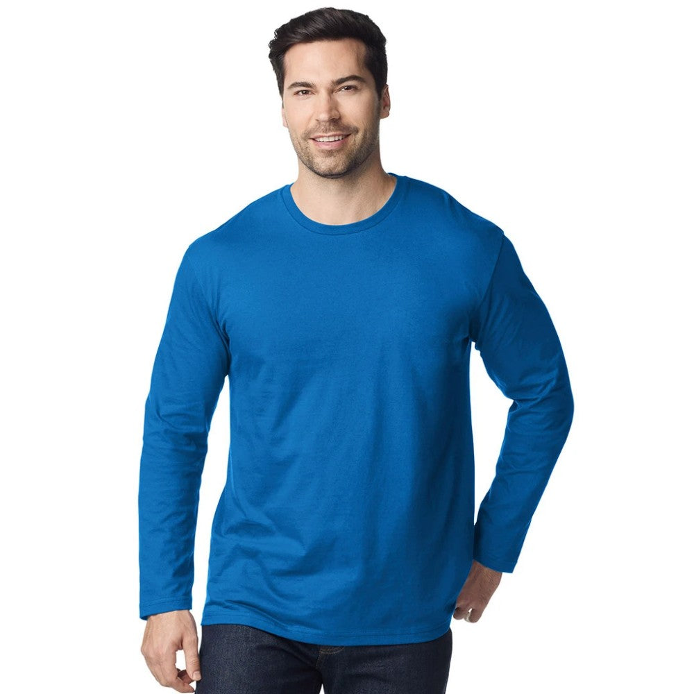 Royal Blue - Side - Gildan Mens Soft Style Long Sleeve T-Shirt