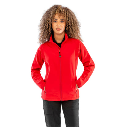 Red - Front - Result Genuine Recycled Womens-Ladies Printable Soft Shell Jacket