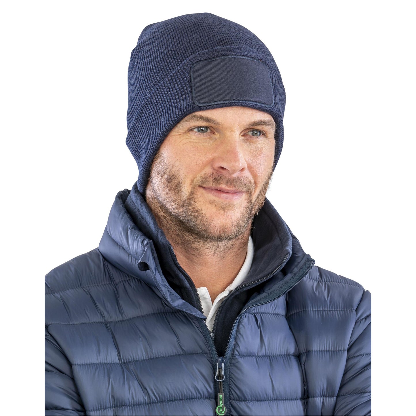 Bottle Green - Front - Result Genuine Recycled Unisex Adult Double Knit Beanie