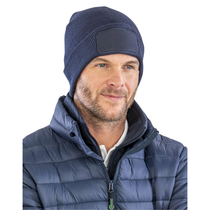 Bottle Green - Front - Result Genuine Recycled Unisex Adult Double Knit Beanie