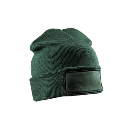 Bottle Green - Back - Result Genuine Recycled Unisex Adult Double Knit Beanie
