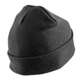 Black - Back - Result Genuine Recycled Unisex Adult Double Knit Beanie