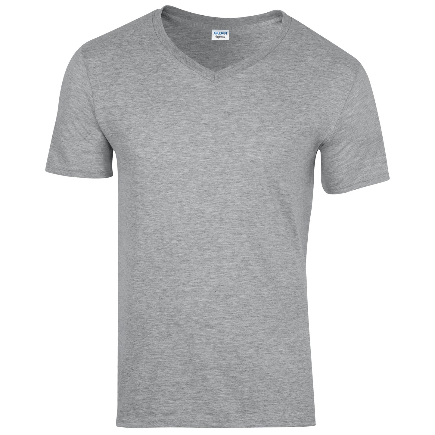 Sport Grey (RS) - Front - Gildan Mens Soft Style V-Neck Short Sleeve T-Shirt