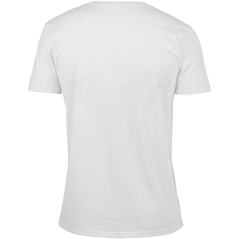 White - Back - Gildan Mens Soft Style V-Neck Short Sleeve T-Shirt