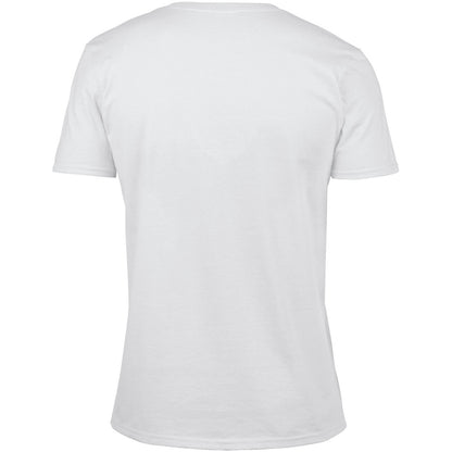 White - Back - Gildan Mens Soft Style V-Neck Short Sleeve T-Shirt