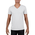 White - Lifestyle - Gildan Mens Soft Style V-Neck Short Sleeve T-Shirt