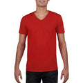 Red - Lifestyle - Gildan Mens Soft Style V-Neck Short Sleeve T-Shirt