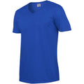 Royal - Side - Gildan Mens Soft Style V-Neck Short Sleeve T-Shirt