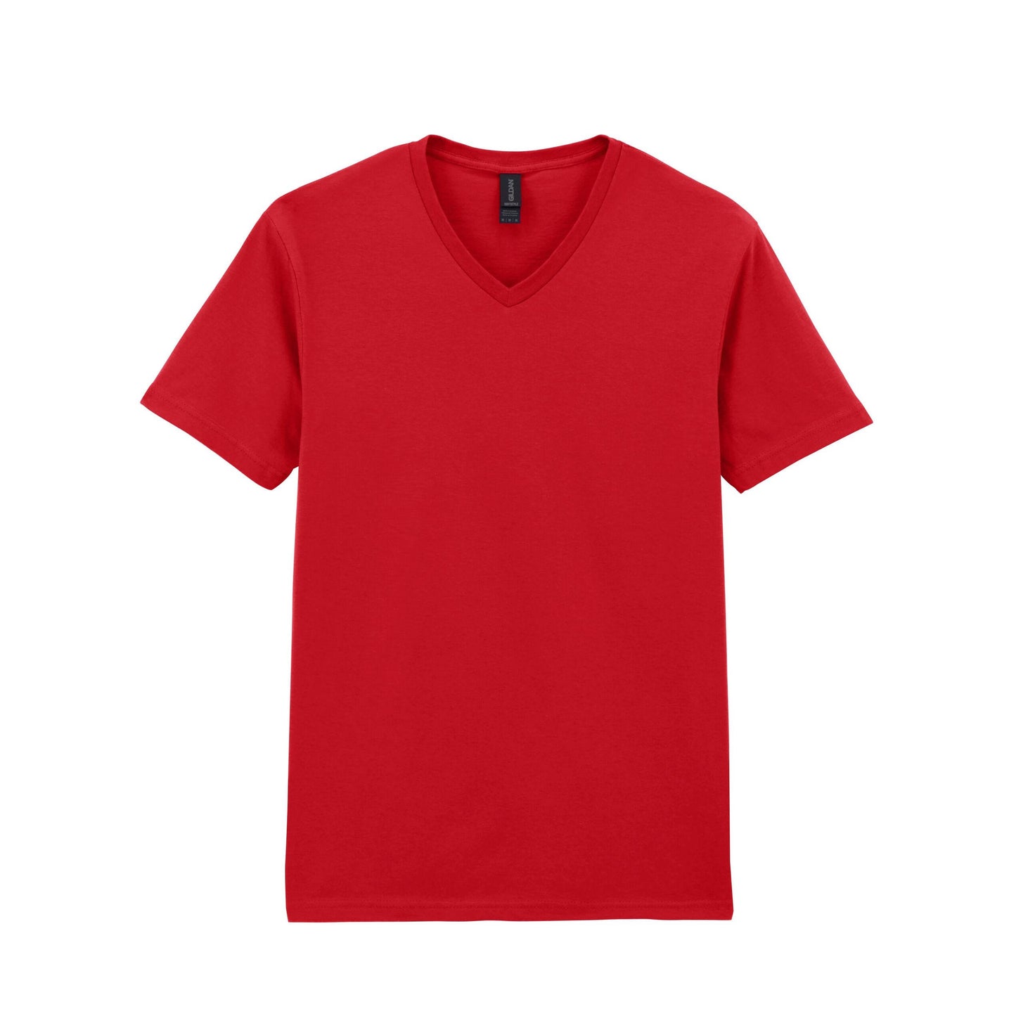Cherry Red - Front - Gildan Mens Soft Style V-Neck Short Sleeve T-Shirt