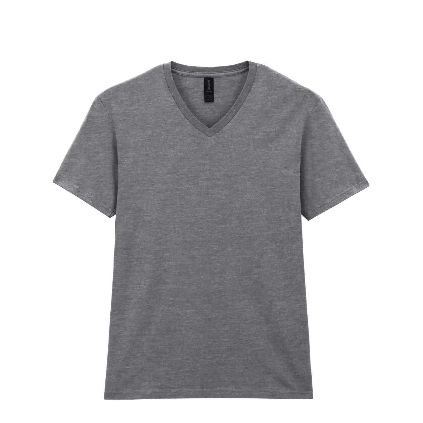 Sport Grey - Front - Gildan Mens Soft Style V-Neck Short Sleeve T-Shirt
