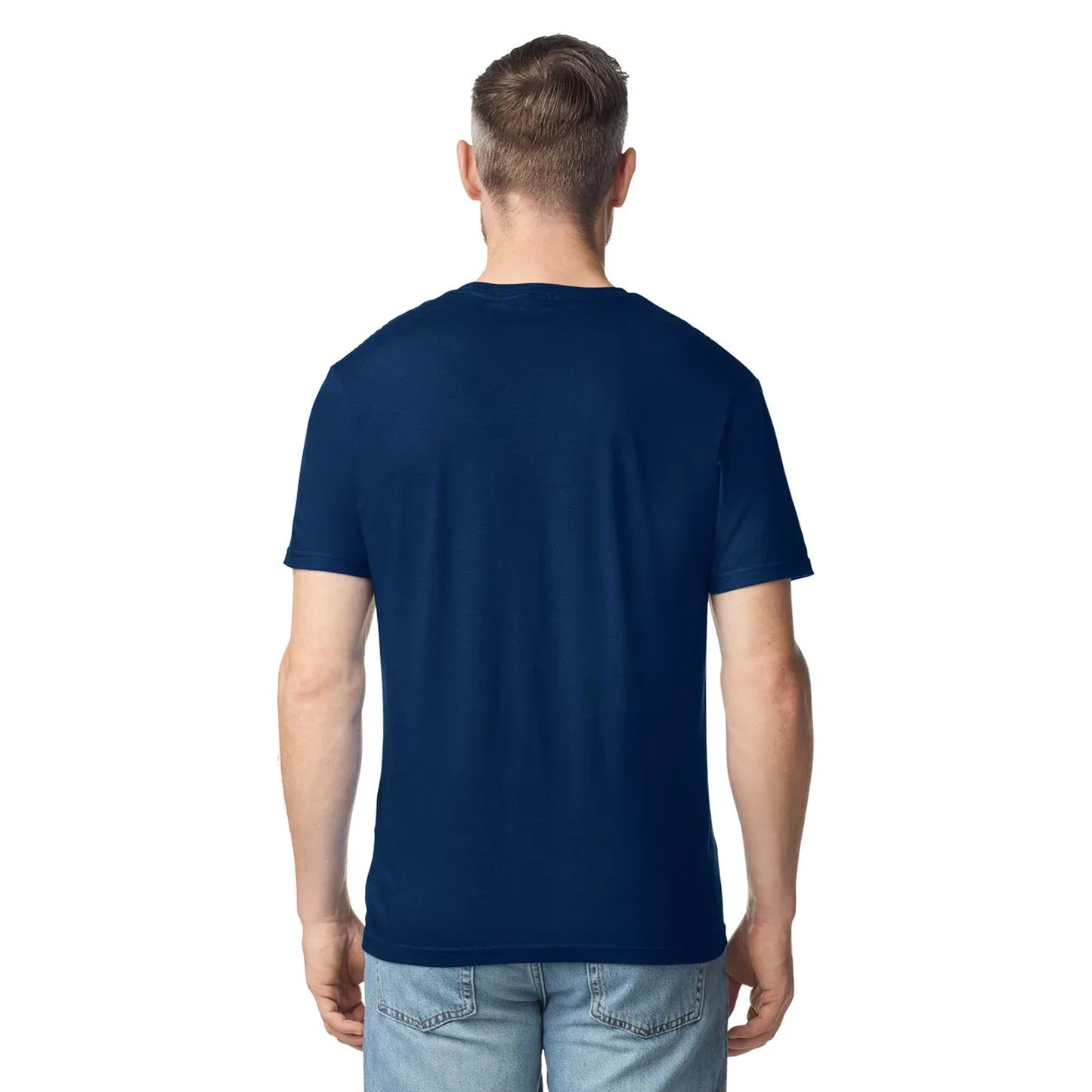 Navy Blue - Pack Shot - Gildan Mens Soft Style V-Neck Short Sleeve T-Shirt
