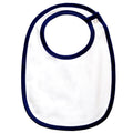 White-Nautical Blue - Front - Babybugz Baby Single Layer Bib