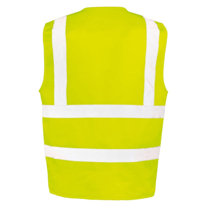 Fluorescent Yellow - Back - SAFE-GUARD by Result Mens Executive Cool Mesh Safety Vest