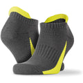 Grey-Lime Green - Back - Spiro Unisex Adult Sports Socks (Pack of 3)