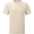 Natural - Front - Fruit of the Loom Mens Iconic T-Shirt