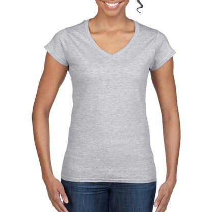 Sport Grey (RS) - Lifestyle - Gildan Womens-Ladies Soft V Neck T-Shirt