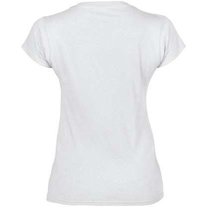 White - Back - Gildan Womens-Ladies Soft V Neck T-Shirt