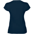 Navy - Back - Gildan Ladies Soft Style Short Sleeve V-Neck T-Shirt