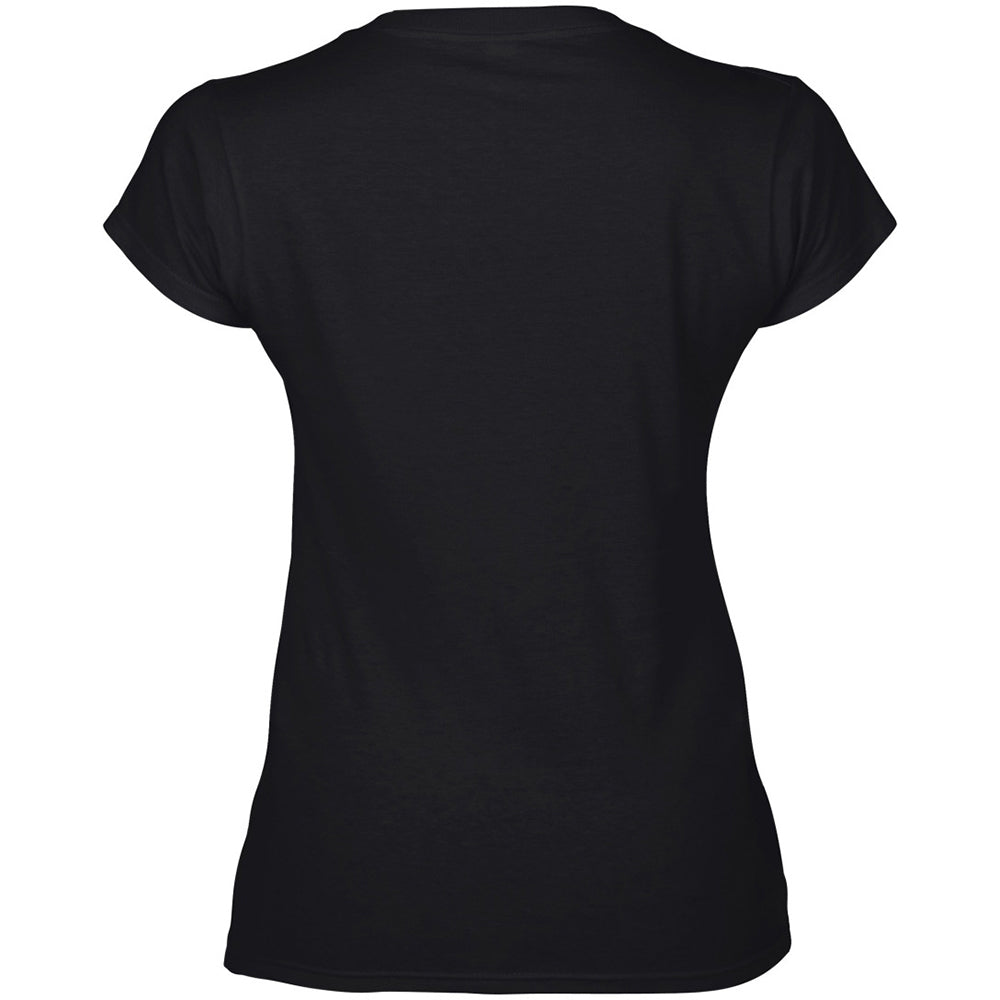 Black - Back - Gildan Womens-Ladies Soft V Neck T-Shirt