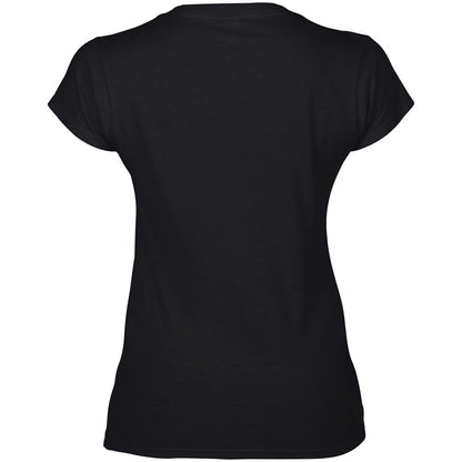 Black - Back - Gildan Womens-Ladies Soft V Neck T-Shirt