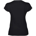 Black - Back - Gildan Ladies Soft Style Short Sleeve V-Neck T-Shirt
