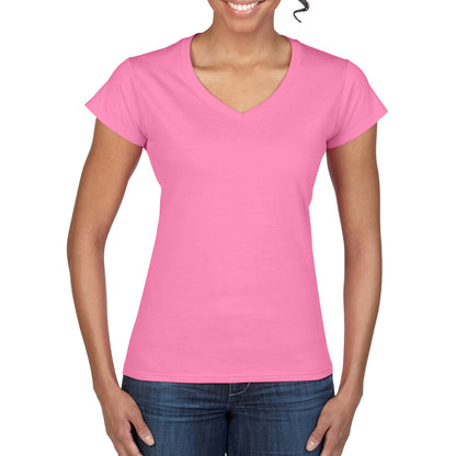 Azalea - Lifestyle - Gildan Womens-Ladies Soft V Neck T-Shirt