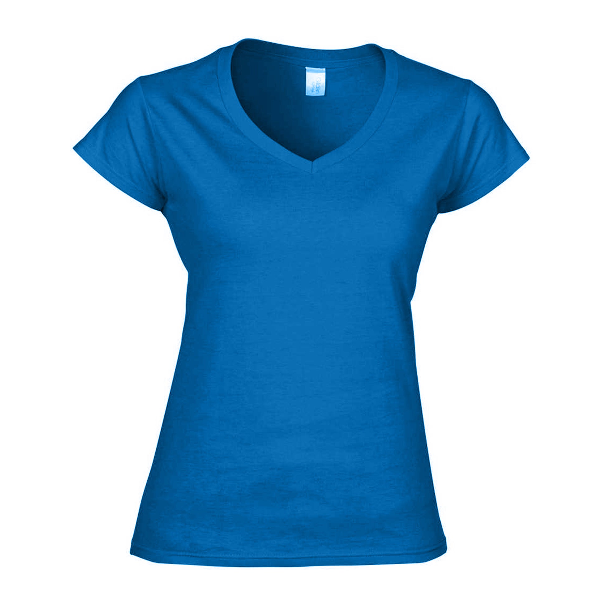 Royal Blue - Front - Gildan Womens-Ladies Soft V Neck T-Shirt