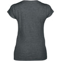 Dark Heather - Back - Gildan Ladies Soft Style Short Sleeve V-Neck T-Shirt