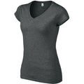 Dark Heather - Side - Gildan Ladies Soft Style Short Sleeve V-Neck T-Shirt