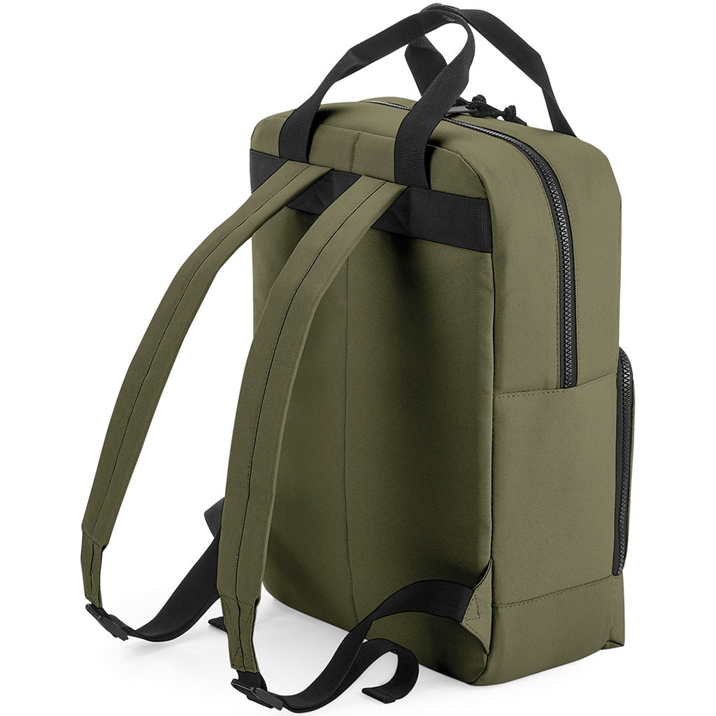 Military Green - Back - Bagbase Cooler Recycled Backpack