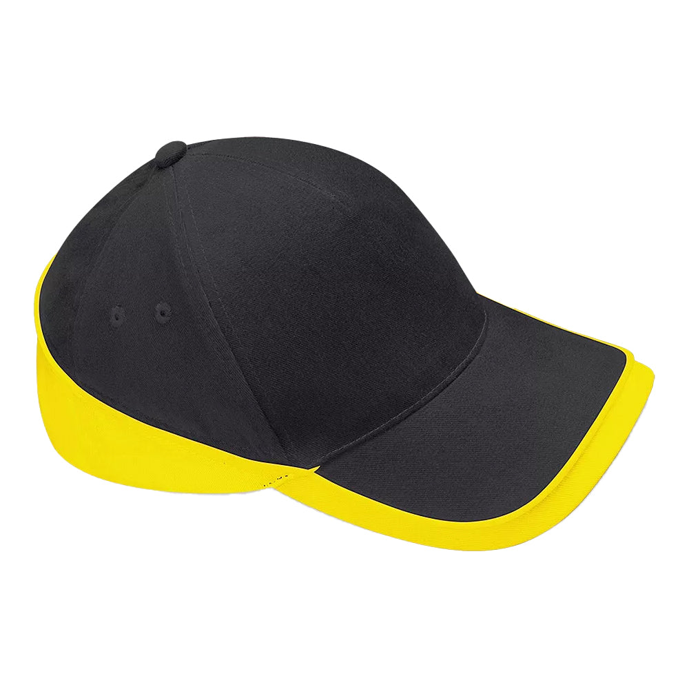 Black-Yellow - Front - Beechfield Teamwear Competition Cap