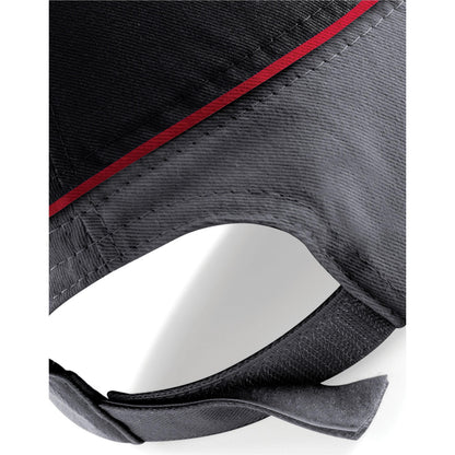 Black-Graphite-Classic Red - Side - Beechfield Teamwear Competition Cap