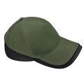 Olive Green-Black - Front - Beechfield Teamwear Competition Cap