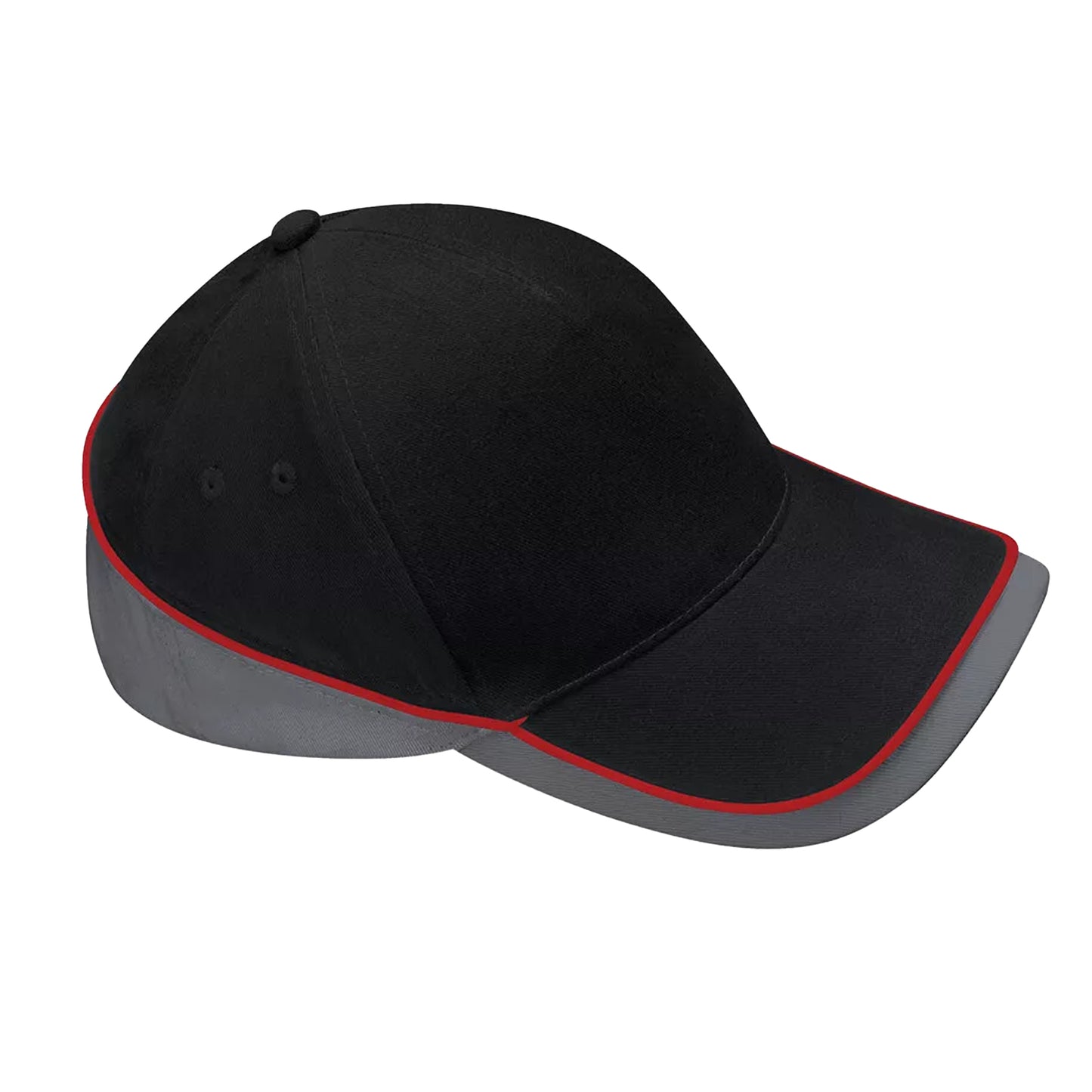 Black-Graphite-Classic Red - Front - Beechfield Teamwear Competition Cap