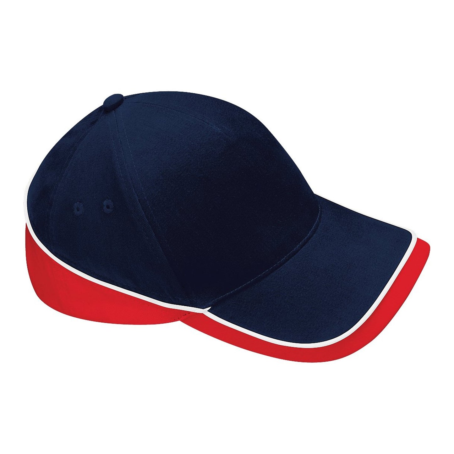 French Navy-Classic Red-White - Front - Beechfield Teamwear Competition Cap