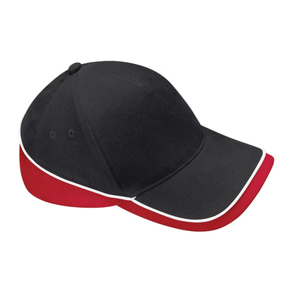 Black-Classic Red-White - Front - Beechfield Teamwear Competition Cap