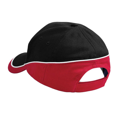 Black-Classic Red-White - Back - Beechfield Teamwear Competition Cap