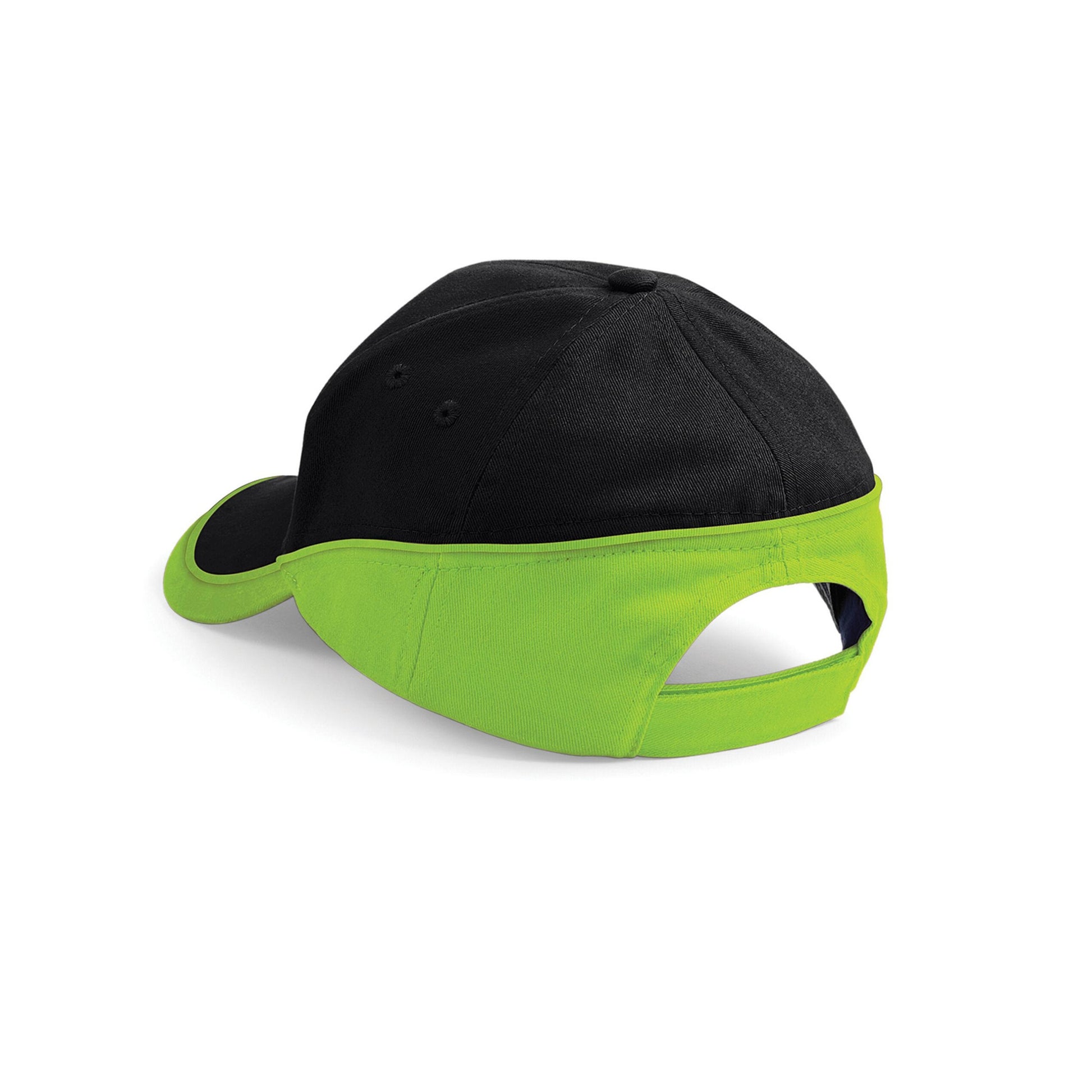 Black-Lime Green - Back - Beechfield Teamwear Competition Cap