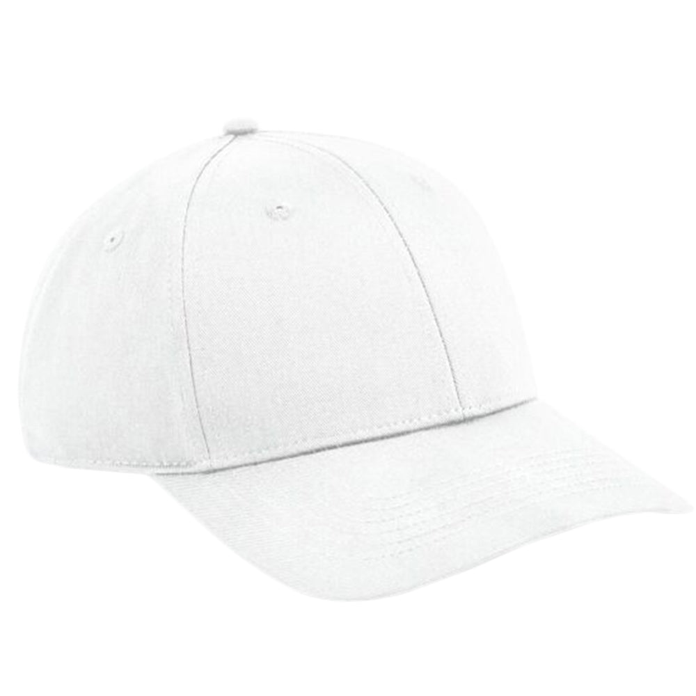White - Front - Beechfield Urbanwear 6 Panel Snapback Cap