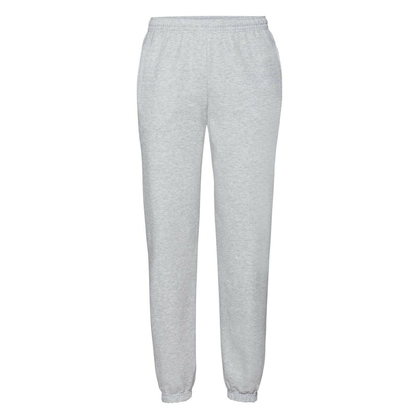 Heather Grey - Front - Fruit of the Loom Mens Elasticated Jogging Bottoms