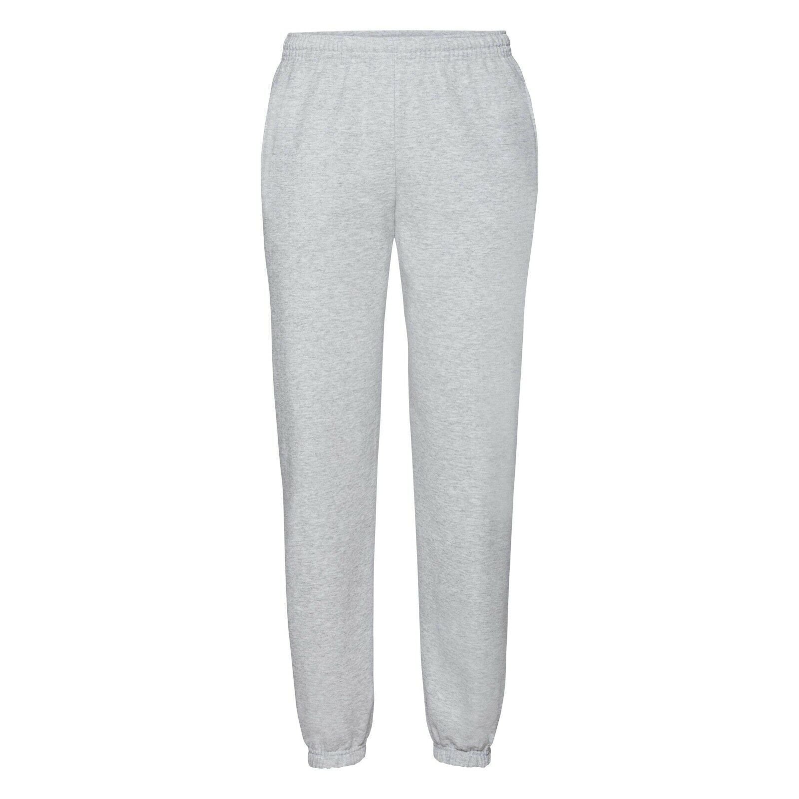 Heather Grey - Front - Fruit of the Loom Mens Elasticated Jogging Bottoms