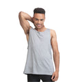 Heather Grey Melange - Back - Mantis Mens Drop Arm Holes Vest