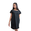 Black - Side - Mantis Womens-Ladies Loose Fit T-Shirt Dress