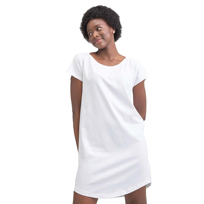 White - Lifestyle - Mantis Womens-Ladies Loose Fit T-Shirt Dress