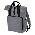 Grey Marl - Front - Bagbase Roll Top Twin Handle Laptop Bag