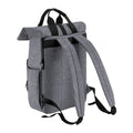 Grey Marl - Side - Bagbase Roll Top Twin Handle Laptop Bag