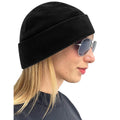 Black - Back - Beechfield Fleece Recycled Beanie