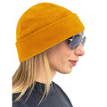 Mustard Yellow - Back - Beechfield Fleece Recycled Beanie