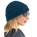 Petrol - Back - Beechfield Fleece Recycled Beanie